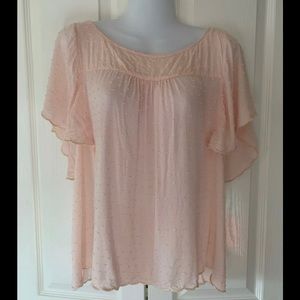 Maeve Anthropologie flutter sleeve blouse